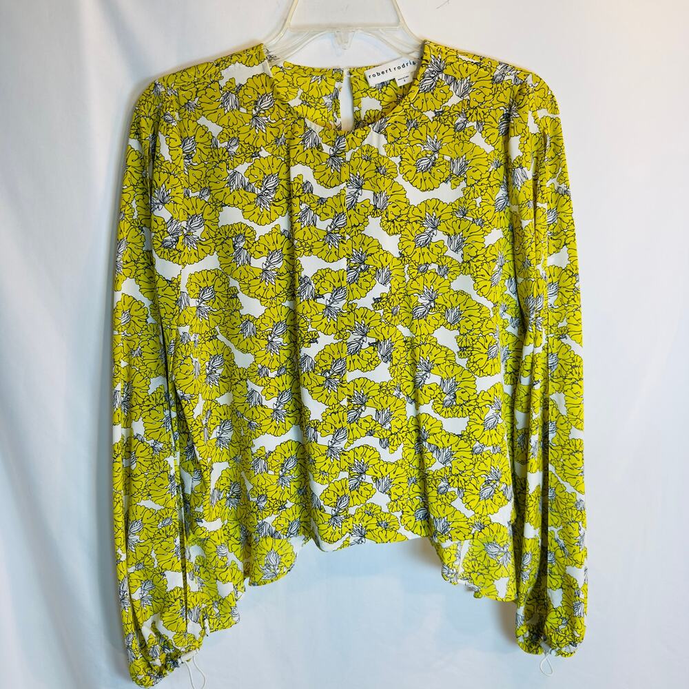 Robert Rodriguez Floral Blouse With Open Arm Styling S